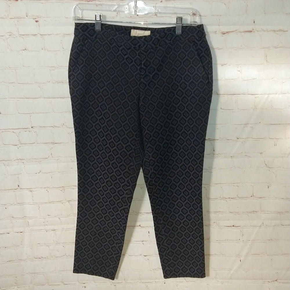 Banana Republic Ryan Fit Black Print Trouser Pant